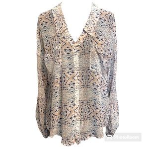 Free People Long Sleeve Blouse Trippy Print